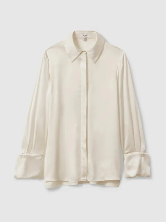 REISS Blouses and Shirts Women Silk Shirt Ivory