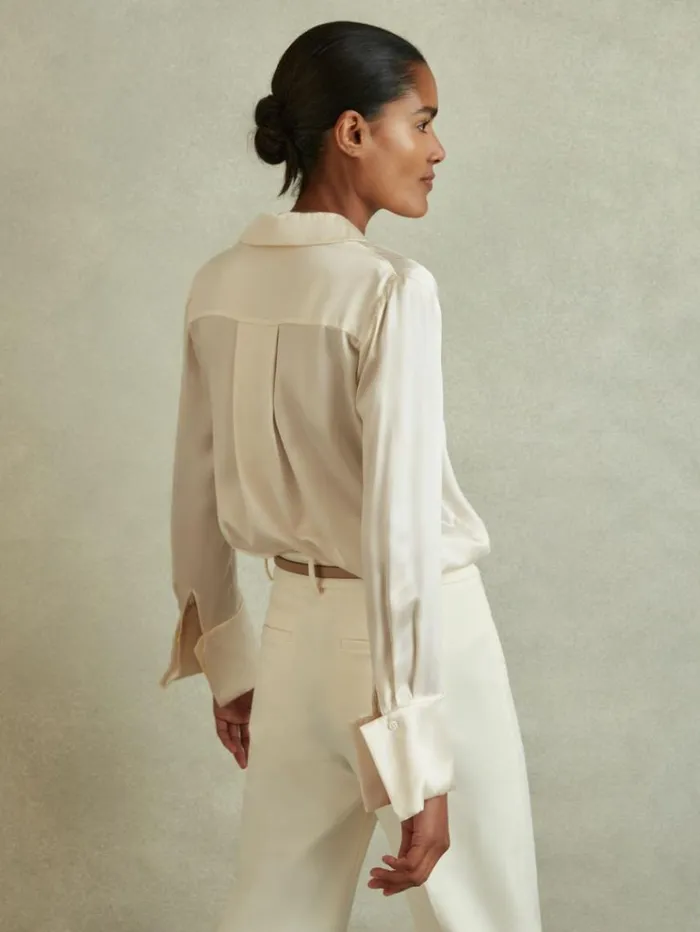 REISS Blouses and Shirts Women Silk Shirt Ivory