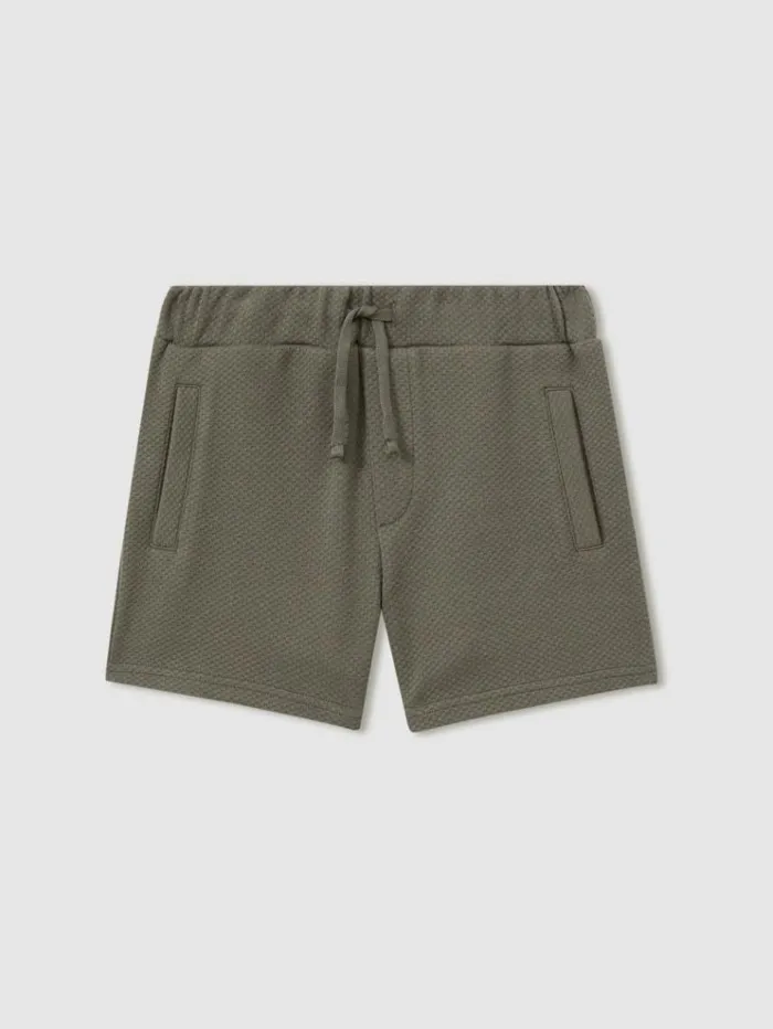 REISS CoOrds Children Textured Drawstring Shorts Green Smoke