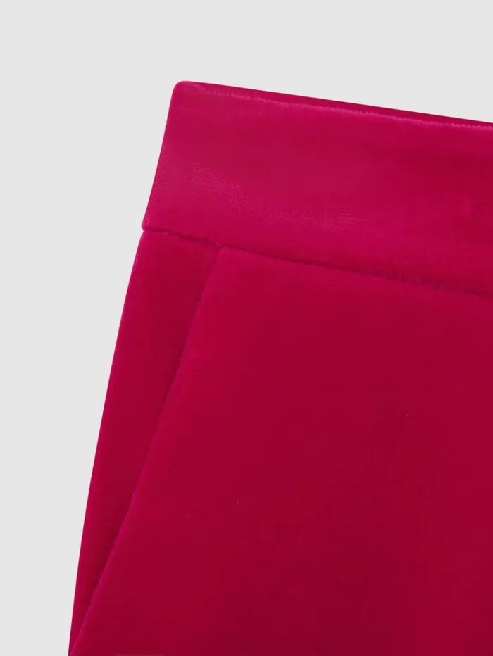 REISS CoOrds Children Velvet Mid Rise Shorts Bright Pink