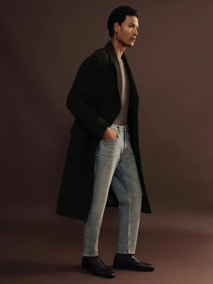 REISS Coats and Jackets Men Atelier WoolBlend Felt DoubleBreasted Coat Brown