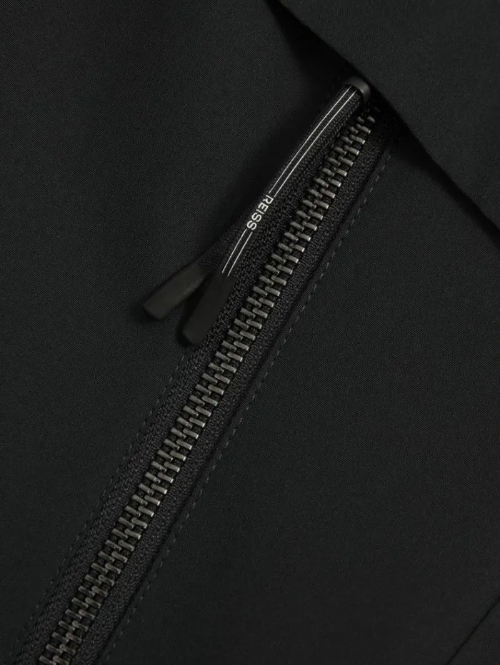 REISS Coats and Jackets Men Drawstring Hem Technical Hooded Jacket Navy