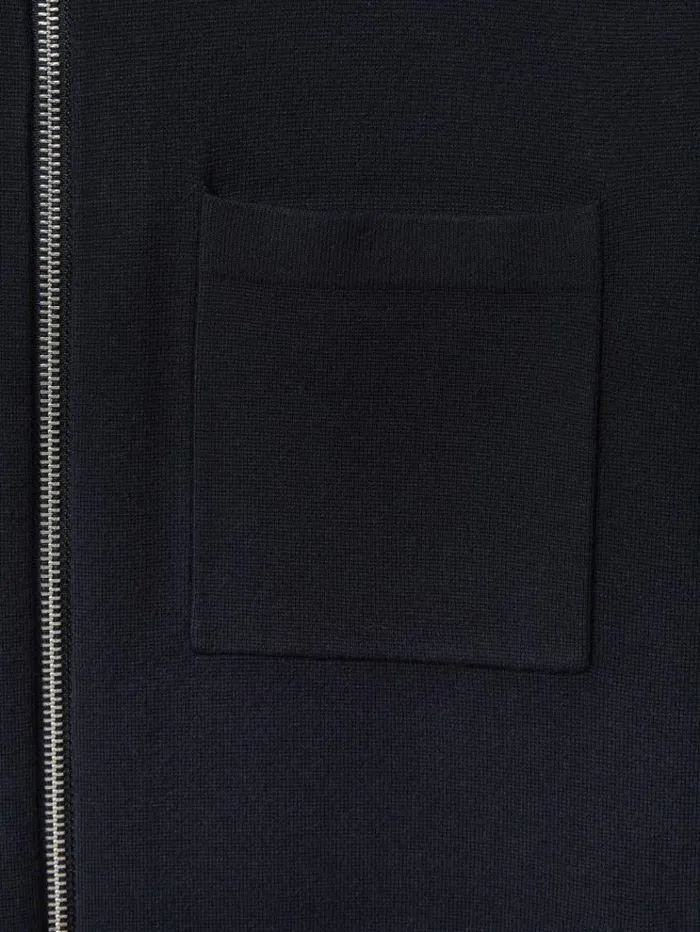 REISS Coats and Jackets Men Knitted Zip Through Jacket Navy