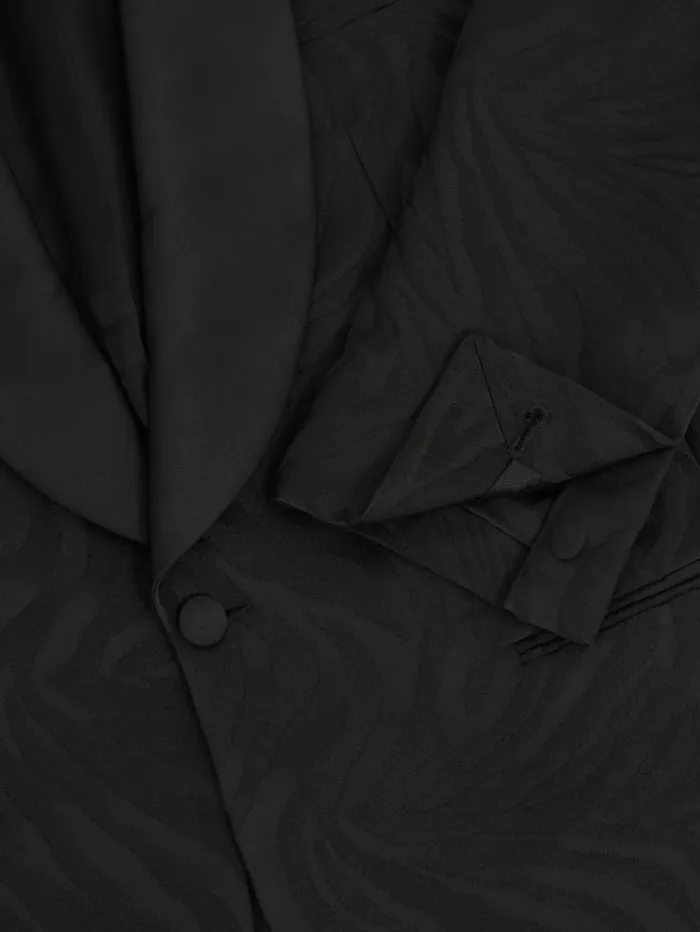 REISS Coats and Jackets Men WoolBlend ZebraJacquard Tuxedo Jacket Black