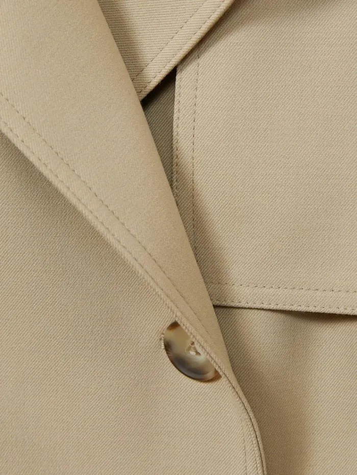 REISS Coats and Jackets Women Double Breasted Belted Trench Coat Khaki