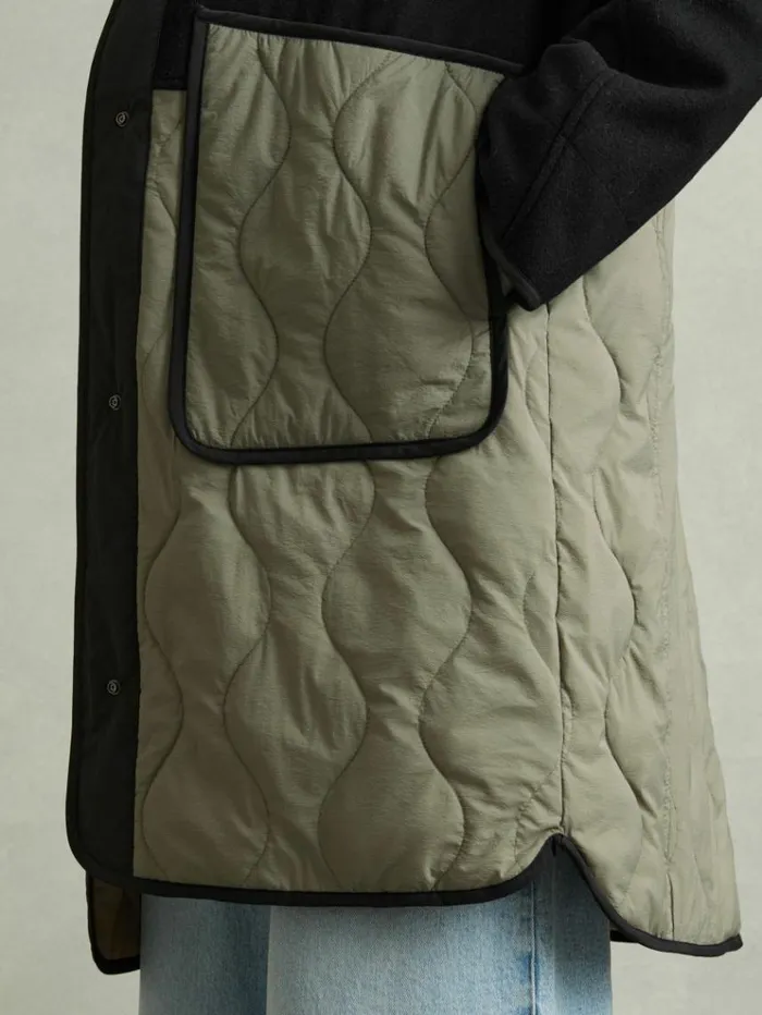 REISS Coats and Jackets Women Reversible Quilt Coat Khakineutral