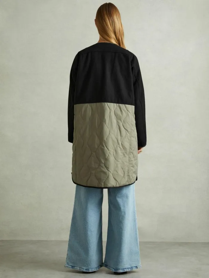 REISS Coats and Jackets Women Reversible Quilt Coat Khakineutral