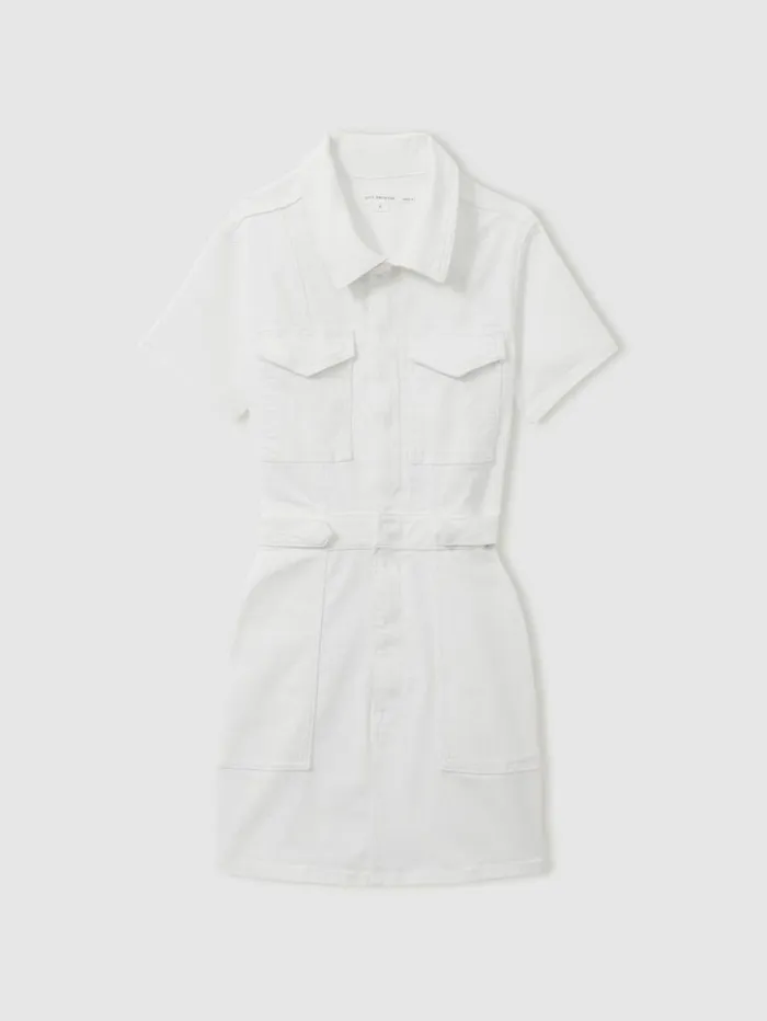 REISS Denim Women Denim Mini Dress White