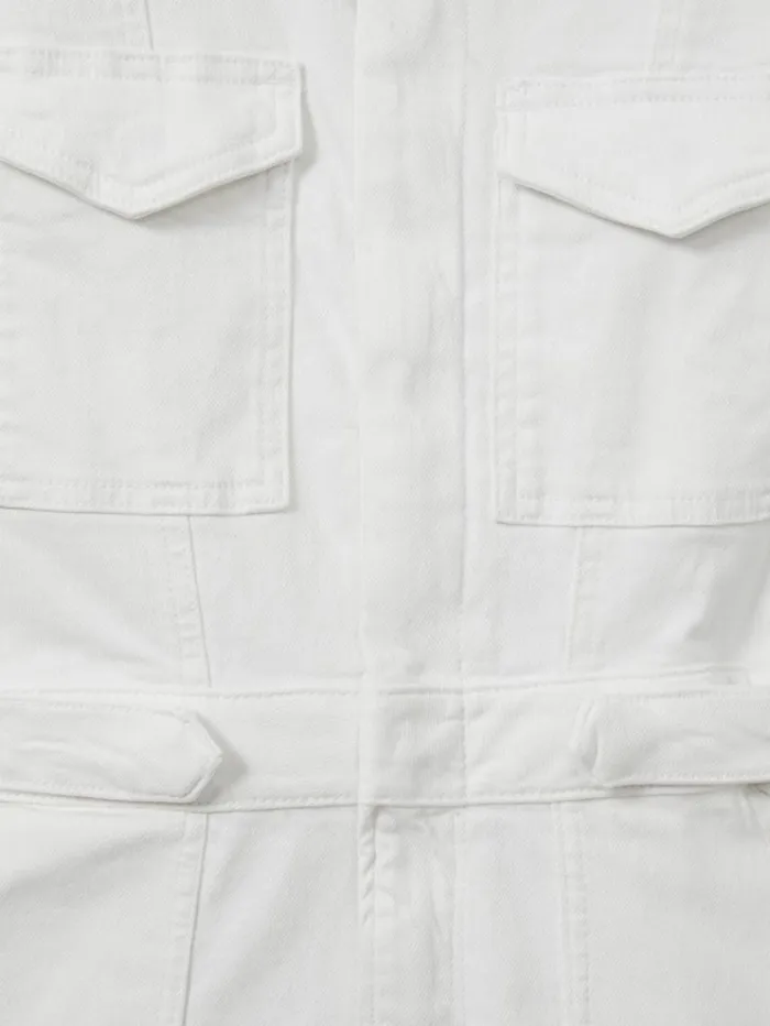 REISS Denim Women Denim Mini Dress White