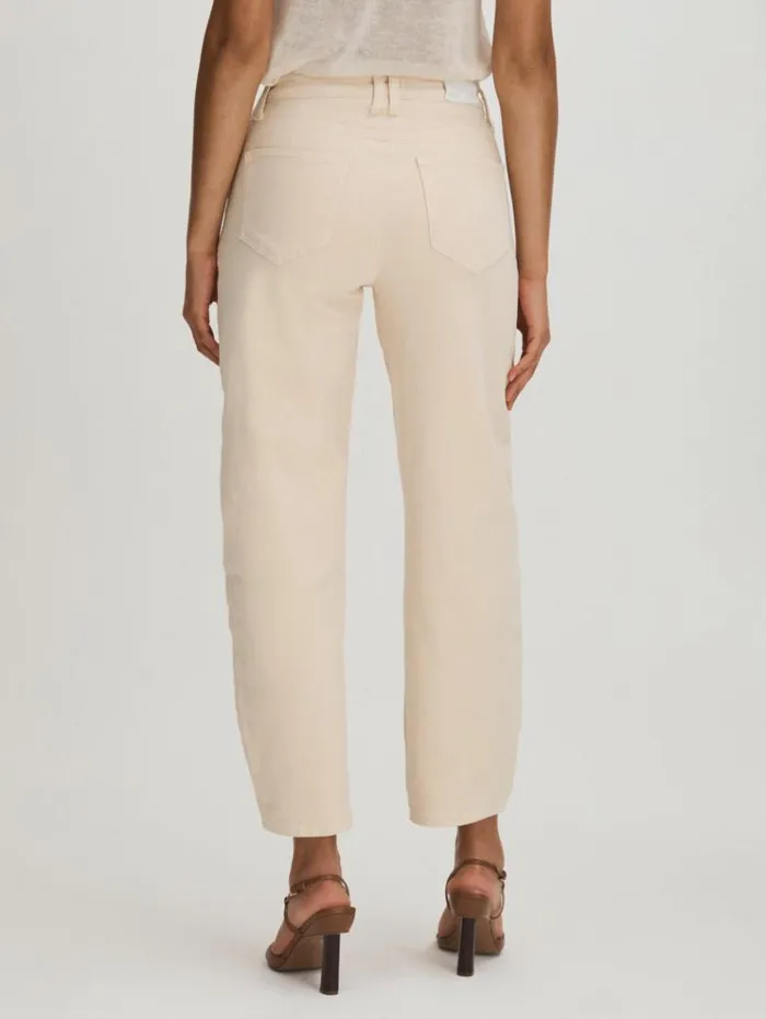 REISS Denim Women Paige Barrel Leg Jeans Blonde Sand
