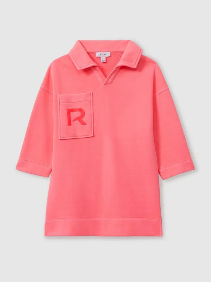 REISS Dresses Children OpenCollar Jumper Dress Bright Pink