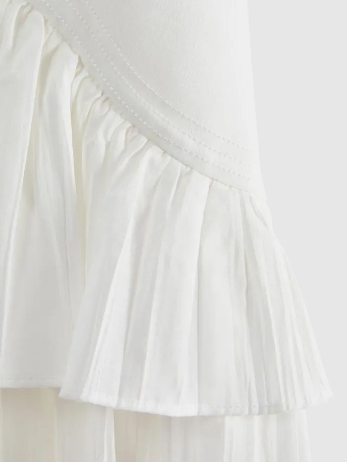 REISS Dresses Women Acler Strapless Tiered Maxi Dress Ivory
