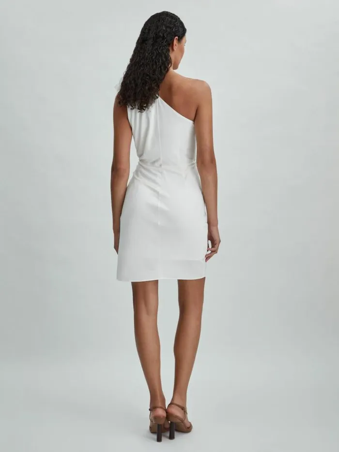 REISS Dresses Women Halston OneShoulder Ruffle Mini Dress White