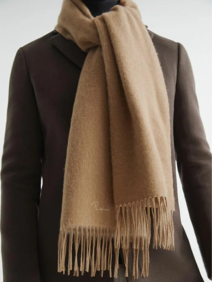 REISS Hats Gloves and Scarves Men Cashmere Blend Scarf Camel
