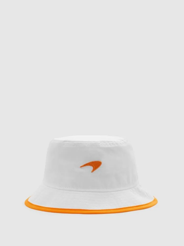 REISS Hats Gloves and Scarves Men McLaren F1 Embroidered Bucket Hat White