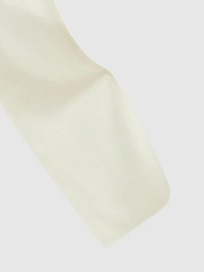 REISS Hats Gloves and Scarves Men Ribbed Merino Scarf Off White