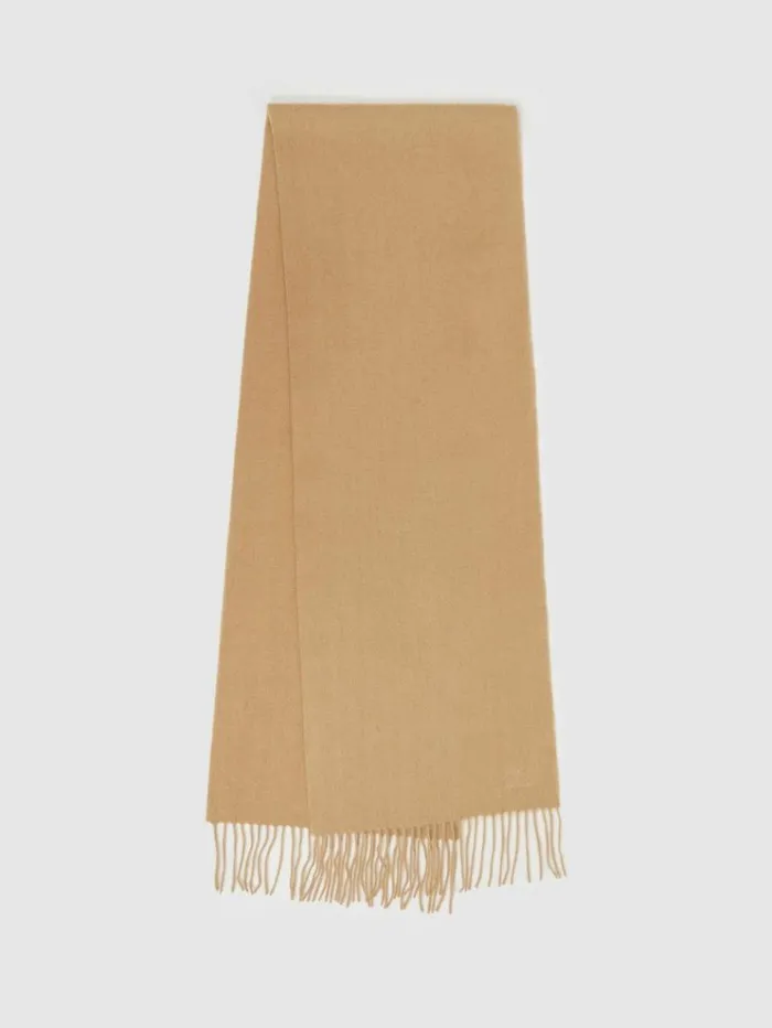 REISS Hats Gloves and Scarves Men Wool And Cashmere Scarf Soft Camel