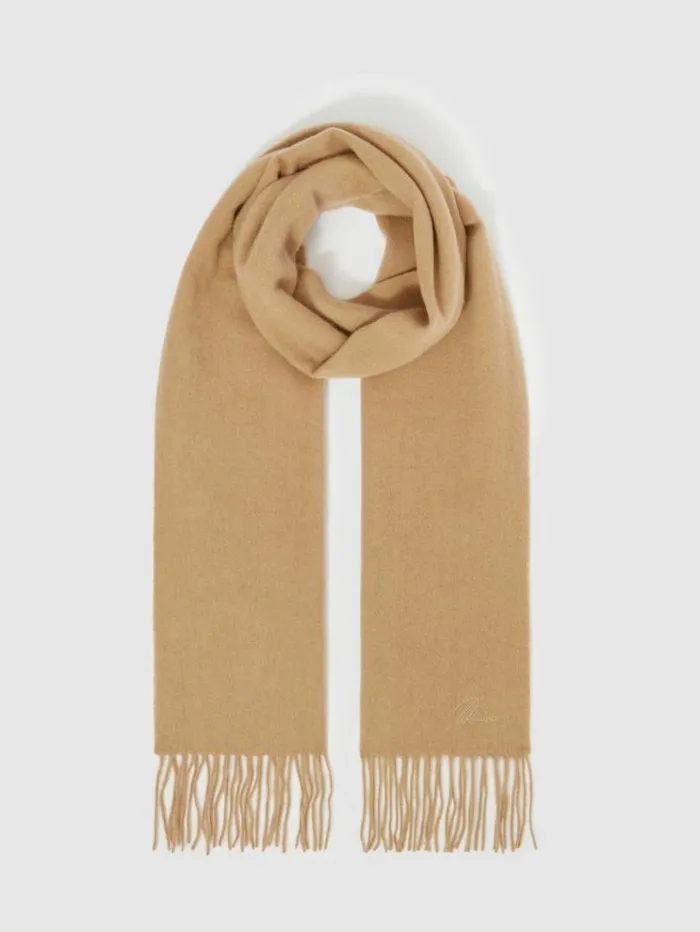 REISS Hats Gloves and Scarves Men Wool And Cashmere Scarf Soft Camel