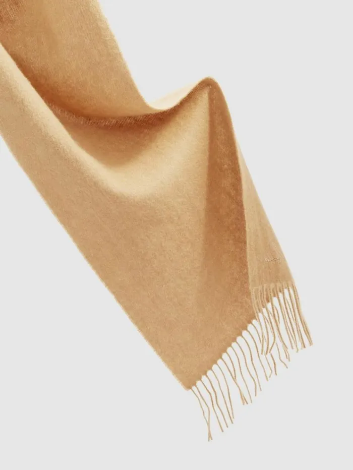 REISS Hats Gloves and Scarves Men Wool And Cashmere Scarf Soft Camel
