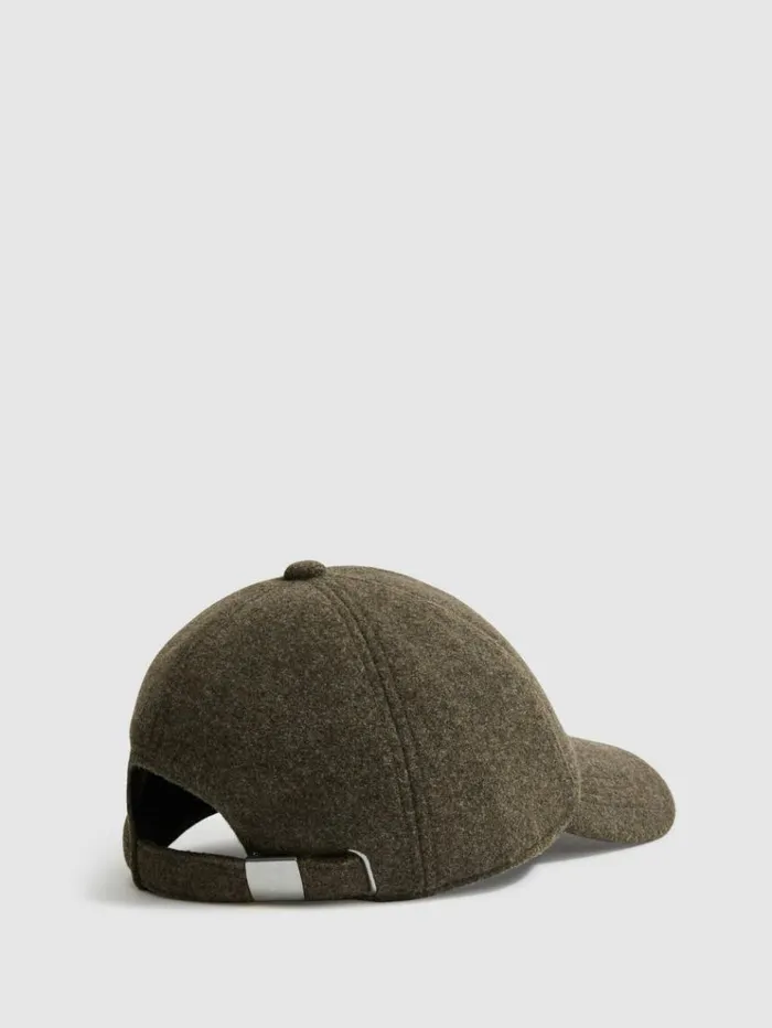 REISS Hats Gloves and Scarves Women Reiss Les 100 Ciels FeltedTweed Baseball Cap Khaki