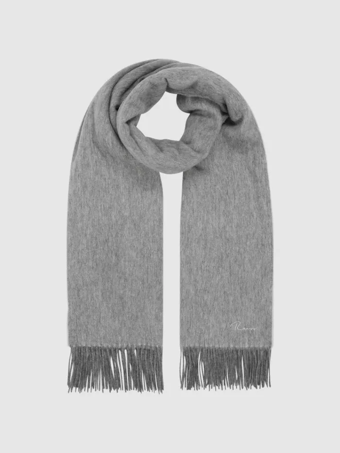 REISS Hats Gloves and Scarves Women WoolCashmere Scarf Soft Grey