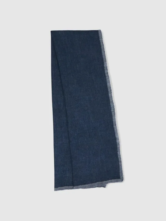 REISS Hats Gloves and Scarves Women Wool TwoTone Scarf Blue