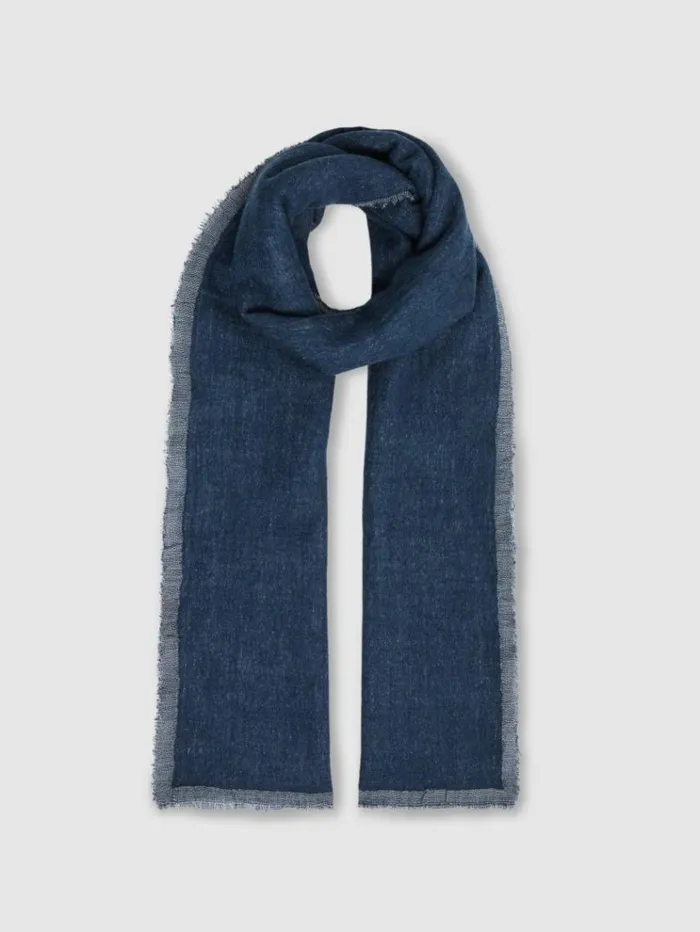 REISS Hats Gloves and Scarves Women Wool TwoTone Scarf Blue