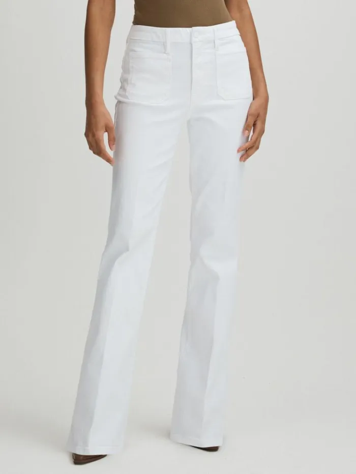 REISS Jeans Women Good American High Rise Bootcut Jeans White