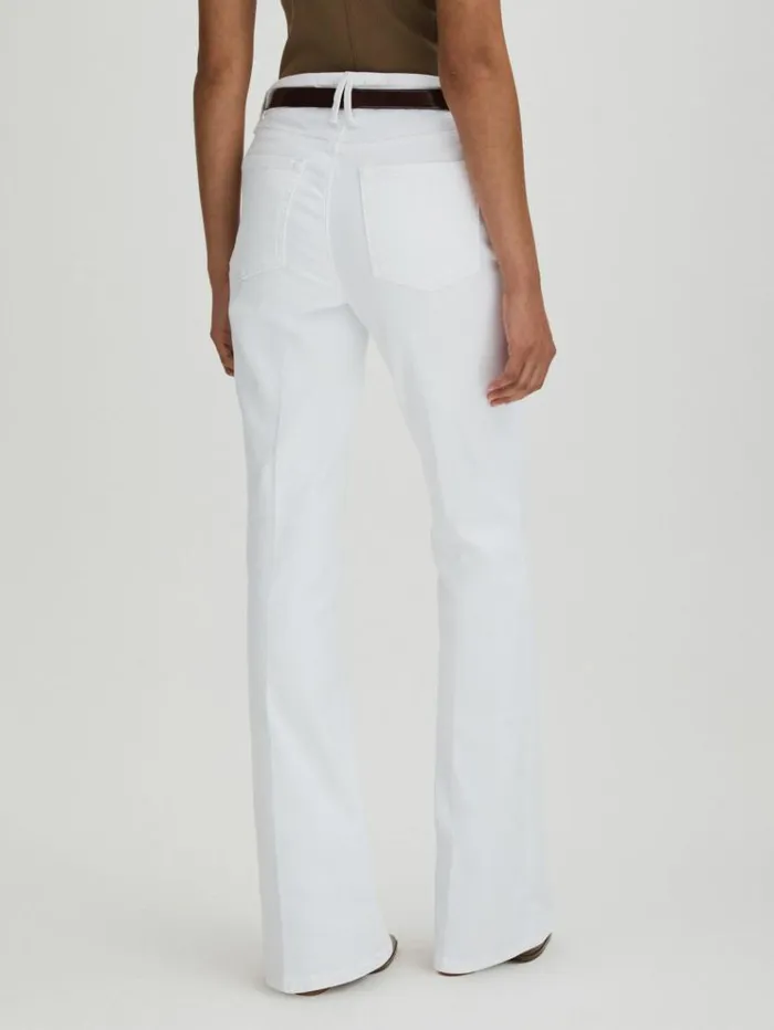REISS Jeans Women Good American High Rise Bootcut Jeans White