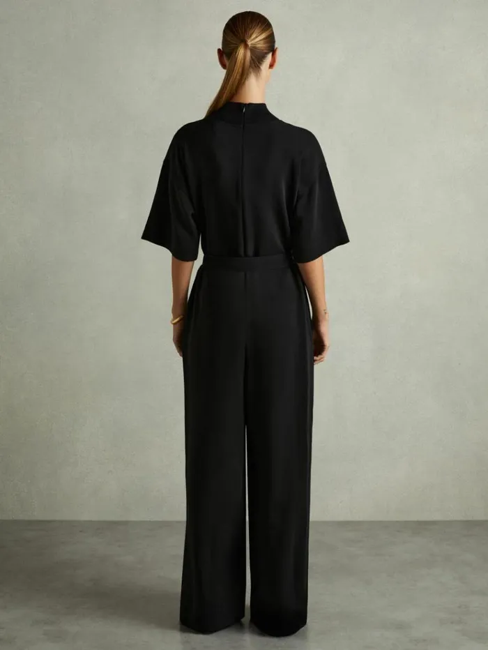 REISS Jumpsuits and Rompers Women TopstitchedCady Jumpsuit Black