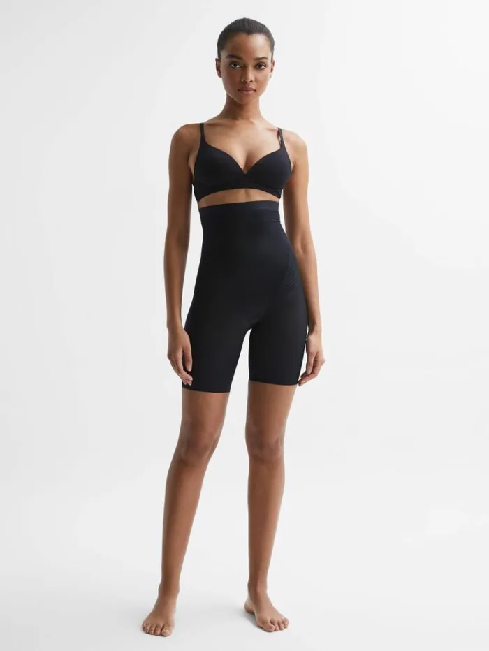 REISS Lingerie Women Spanx Shapewear Firming HighWaisted MidThigh Shorts Black REISS Lingerie Women Spanx Shapewear Firming HighWaisted MidThigh Shorts Black