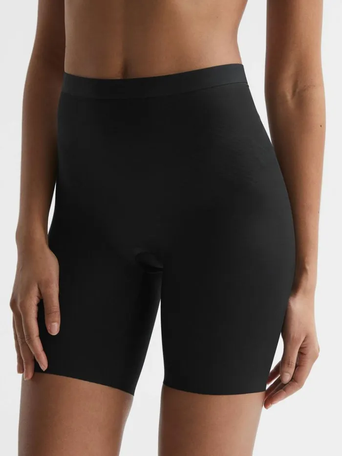 REISS Lingerie Women Spanx Shapewear Firming MidThigh Shorts Black