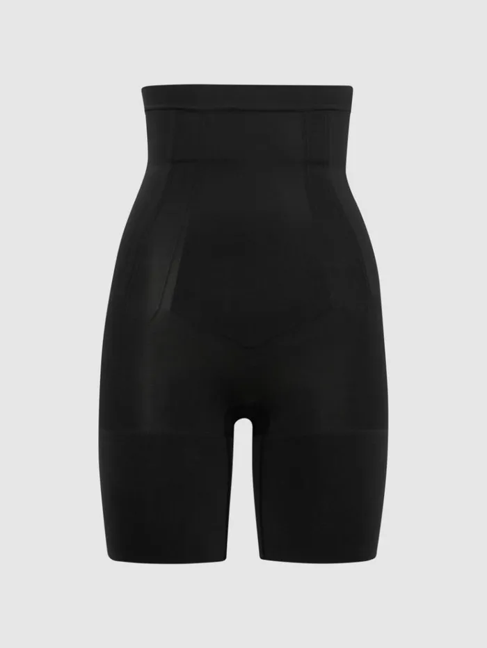 REISS Lingerie Women Spanx Shapewear High Rise MidThigh Shorts Black