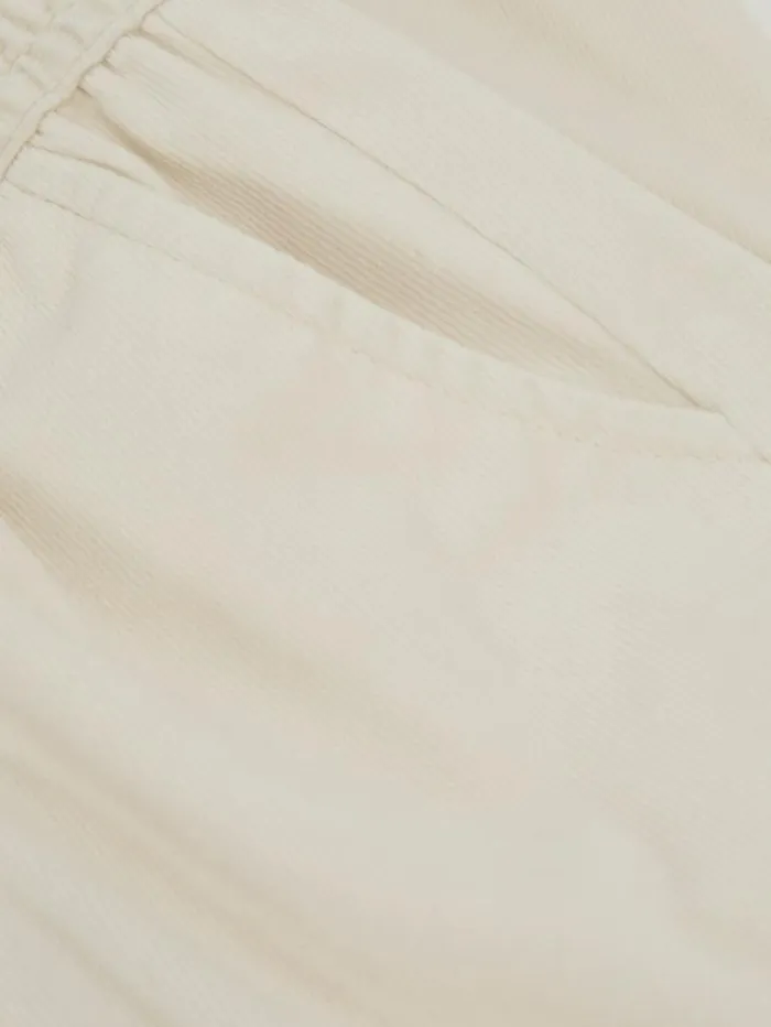 REISS Pants Children Corduroy Drawstring Trousers Off White