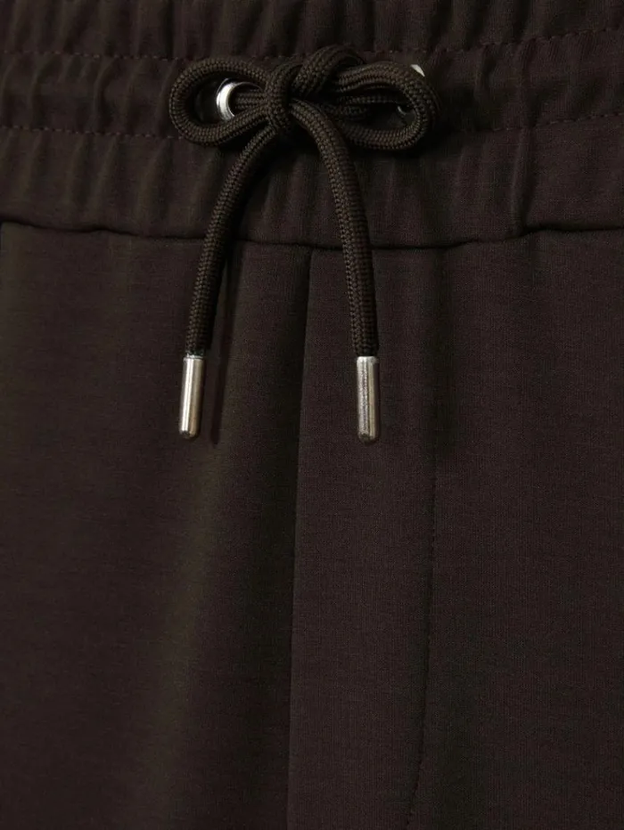 REISS Pants Men Interlock Jersey Drawstring Joggers Chocolate Brown