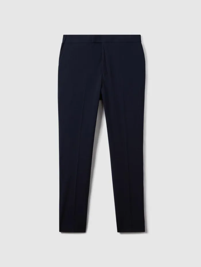 REISS Pants Men Relaxed Drawstring Trousers Navy