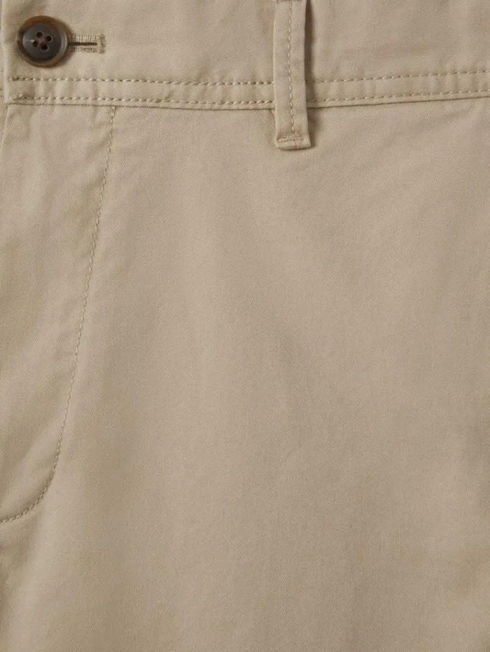 REISS Pants Men Slim Fit Washed Cotton Blend Chinos Stone