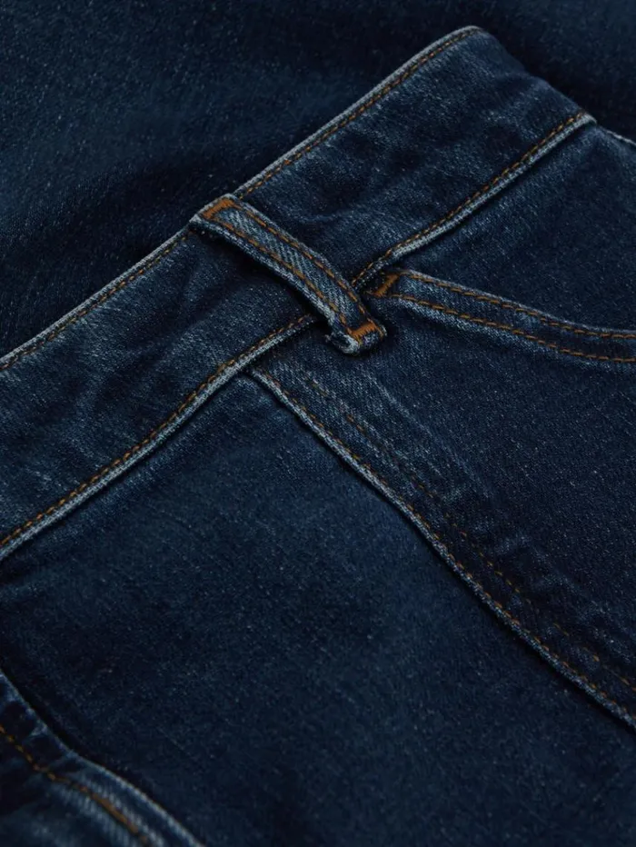 REISS Pants Women Garment Dyed Utility Tapered Jeans Dark Blue