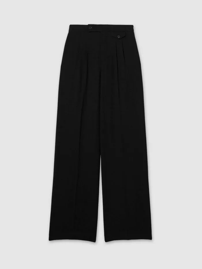 REISS Pants Women Paige HighRise Twill Trousers Black