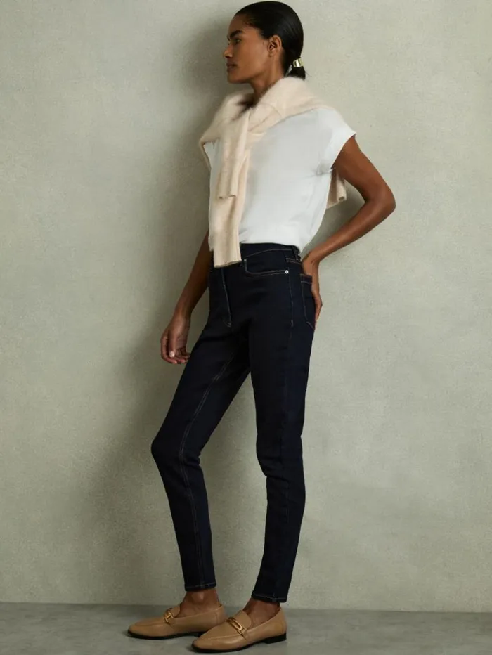 REISS Pants Women Skinny Jeans Dark Blue