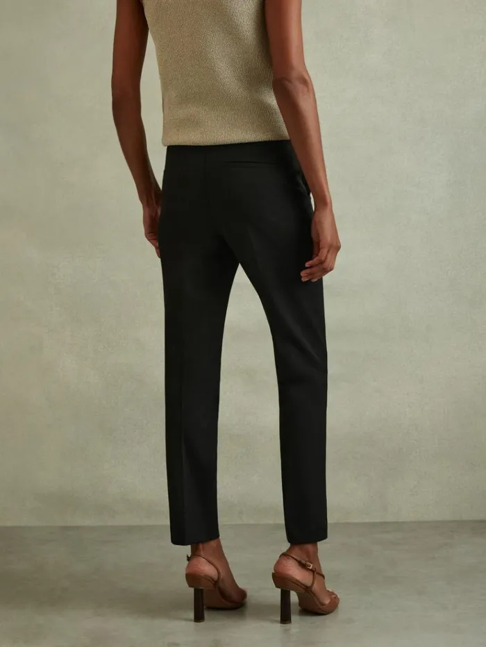 REISS Pants Women Slim Fit Tailored Trousers Black