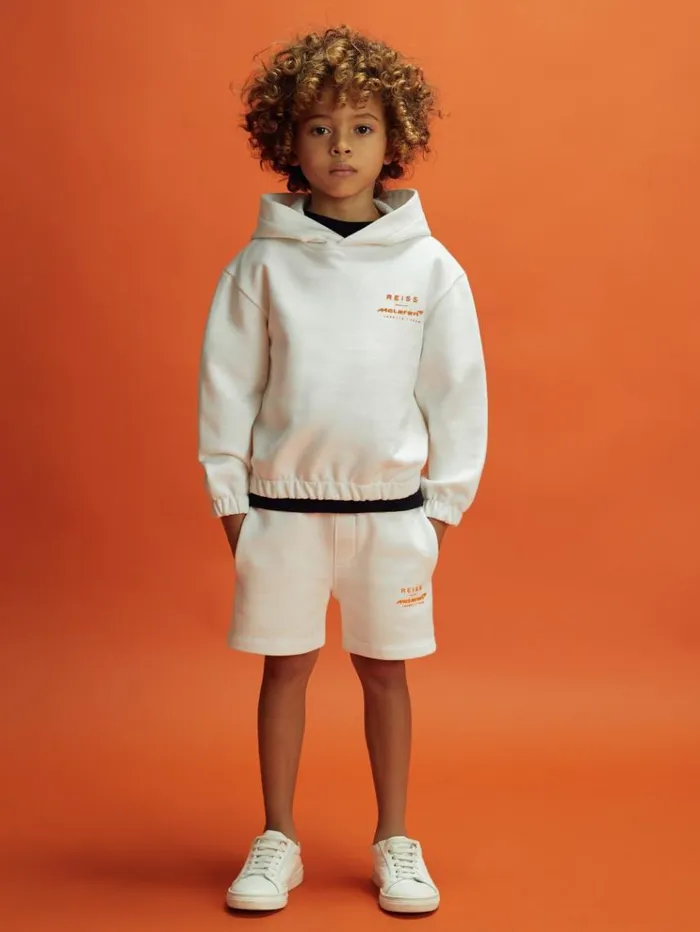 REISS Reiss X Mclaren F1 Team Children McLaren F1 Cotton Drawstring Shorts White