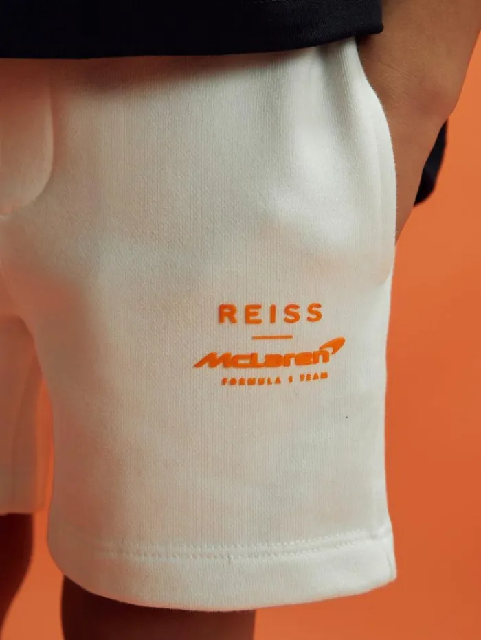 REISS Reiss X Mclaren F1 Team Children McLaren F1 Cotton Drawstring Shorts White