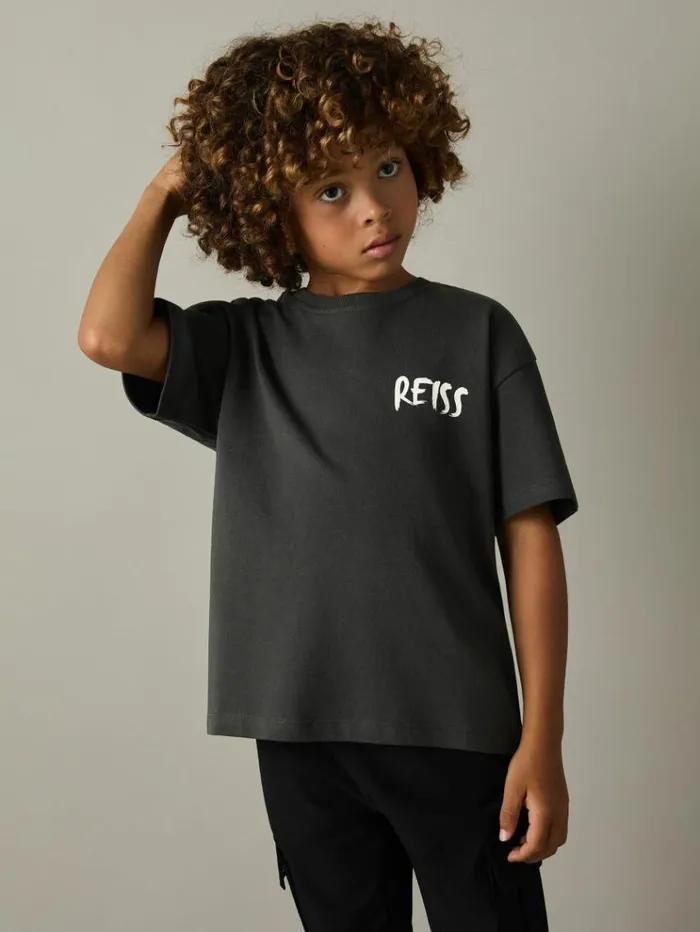REISS Shirts Children 100 Oxford Cotton Shirt Black