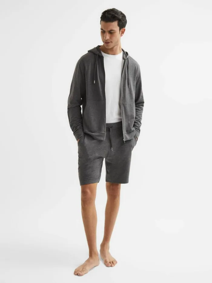 REISS Shorts Men Jersey Shorts Dark Grey