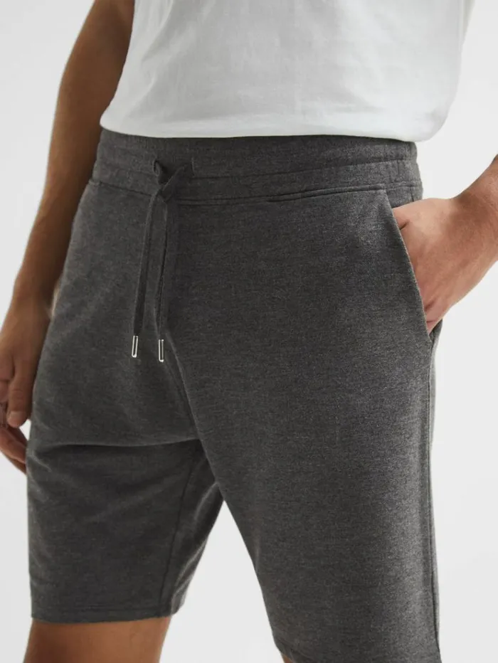 REISS Shorts Men Jersey Shorts Dark Grey