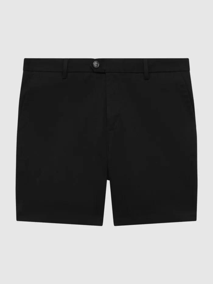 REISS Shorts Men Short Length Casual Chino Shorts Black