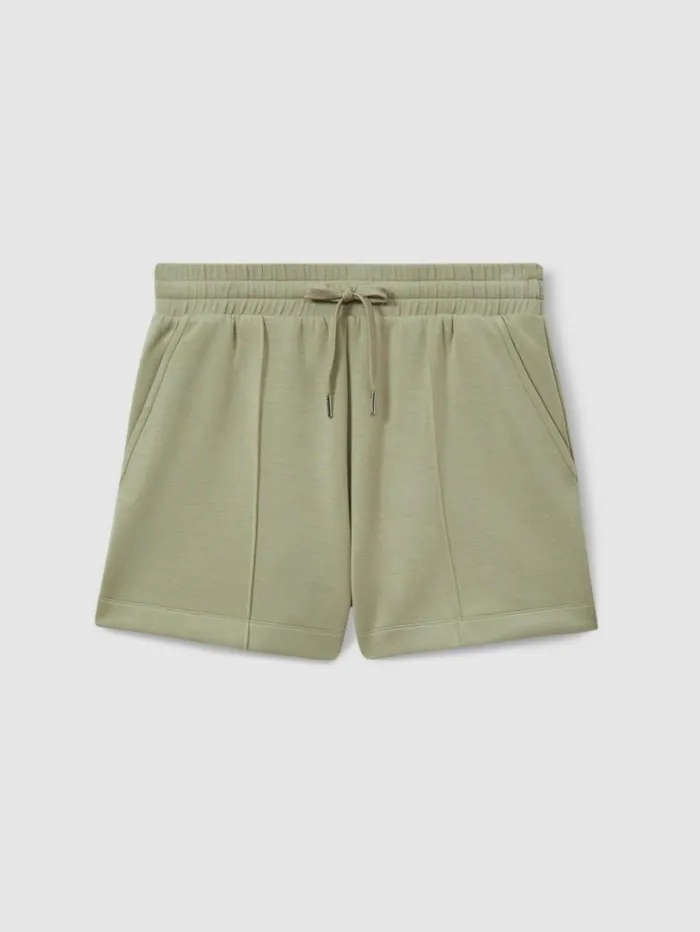 REISS Shorts Women Drawstring Jersey Shorts Sage