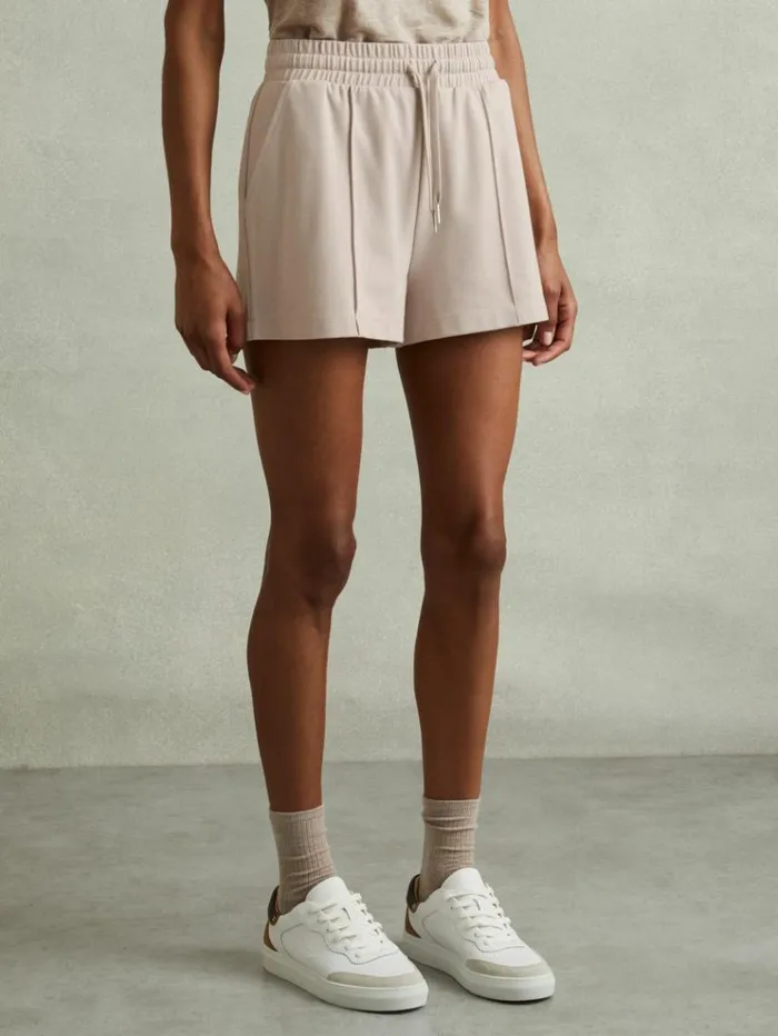 REISS Shorts Women Drawstring Jersey Shorts Stone