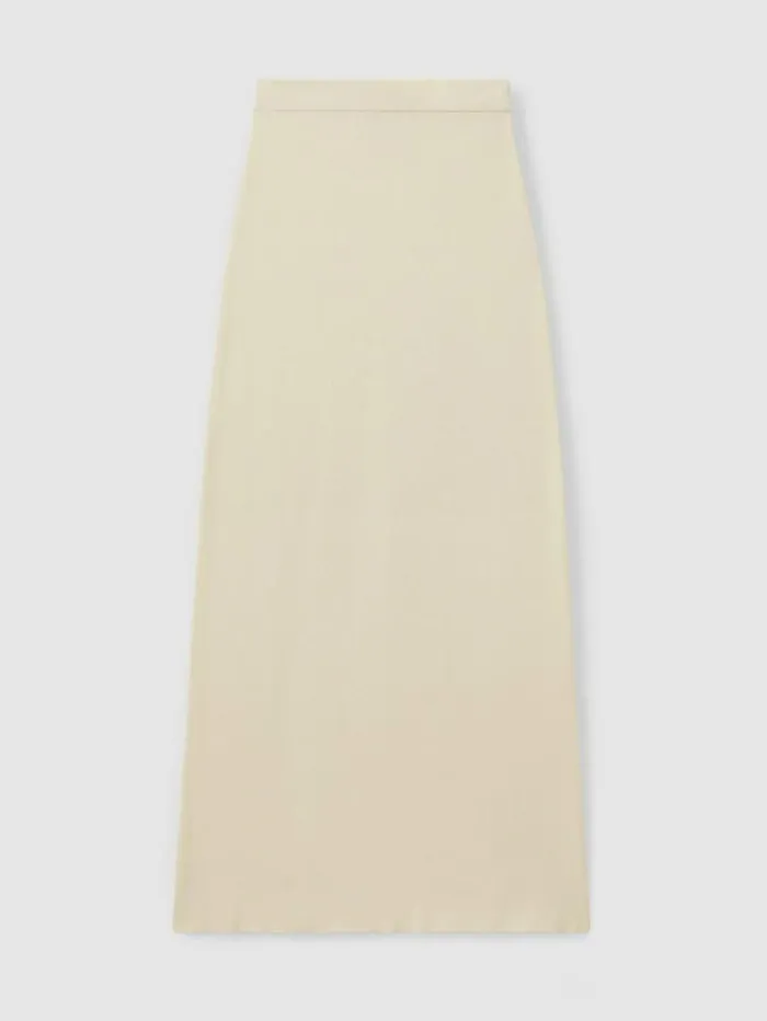 REISS Skirts Women Anna Quan Knitted Cotton Midi Skirt White